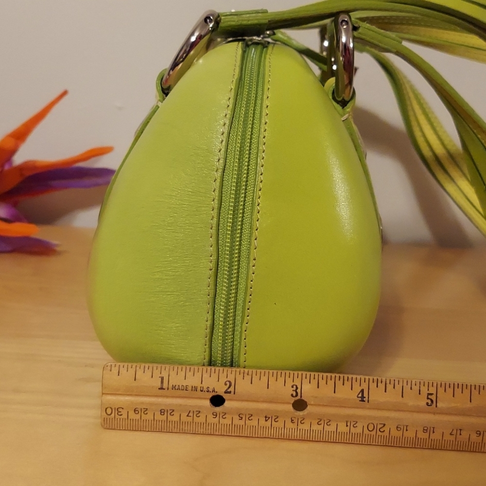 VTG Y2K Sabrina Scala Green & Yellow Ombre Colored Handbag w/Silvertone Hardware - Picture 16 of 17